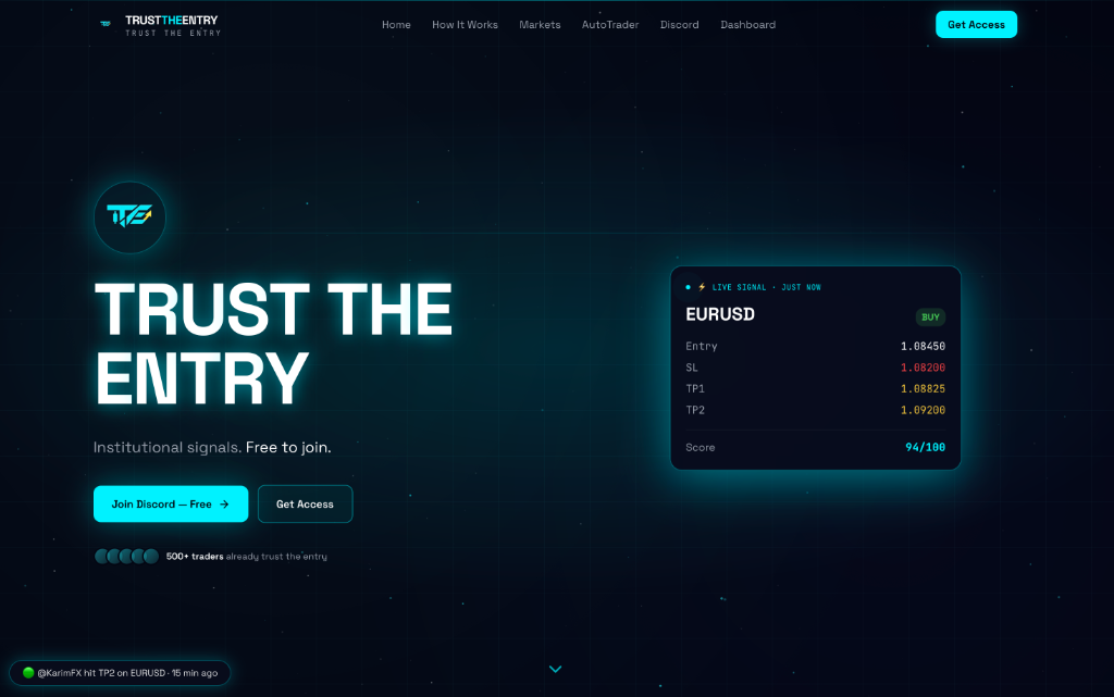 TrustTheEntry Website Vorschau (Institutional signals. Free to join.)